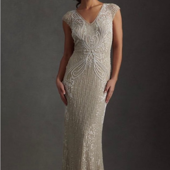 BHLDN Wedding dress bridal gown beaded bohemian - Picture 4 of 5